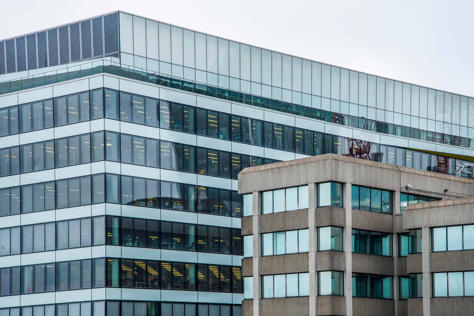Office buildings representing TrenchX trenchless pipe solutions for occupied commercial properties